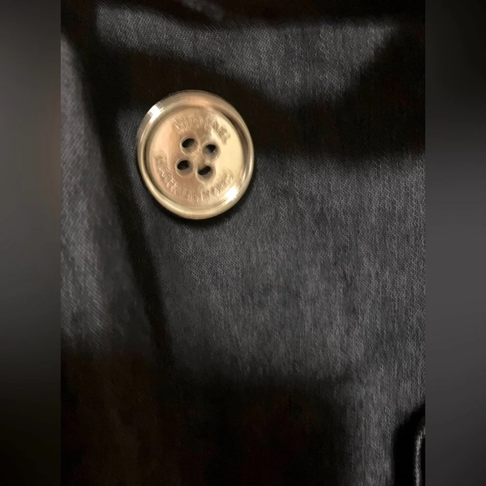 Michael Kors Black Chambray Sleeveless Coat Dress/Gold buttons/Accents - Size M